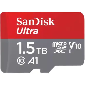 Kartelë microSDXC SanDisk Ultra 1.5 TB, Class 10, UHS-I, V10, Gri, Kuqe