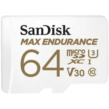 Kartelë memorie MicroSDXC Sandisk Max Endurance 64 GB, Class 10, UHS-I, e bardhë