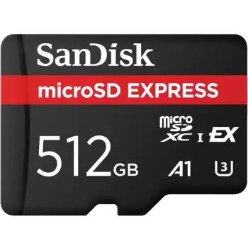 Kartelë memorie Sandisk microSD EXPRESS 512GB e zezë