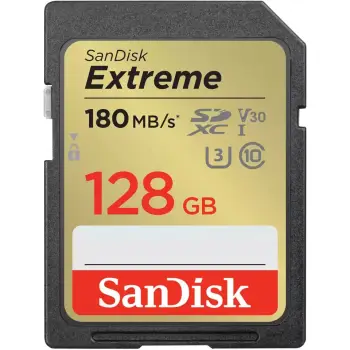Kartë e memories SanDisk Extreme, SDXC, 128 GB, Class 10