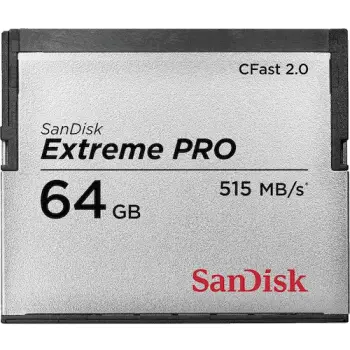 Kartë memorje SanDisk Extreme PRO CFast 2.0, 64 GB, e zezë, argjendtë