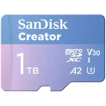 Kartelë memorie Sandisk Creator microSD 1TB kaltër/vjollcë