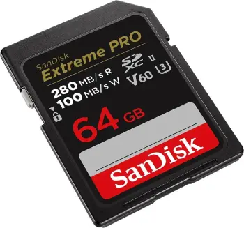Kartë memorie SanDisk Extreme PRO SDXC, 64GB, UHS II U3 V60