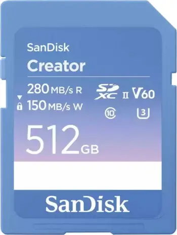 Kartelë memorie Sandisk Creator SD UHS-II 512GB, blu