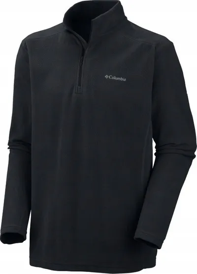 Bluzë fleece Columbia Klamath Range II Half Zip, për meshkuj, poliestër, e zezë - 1