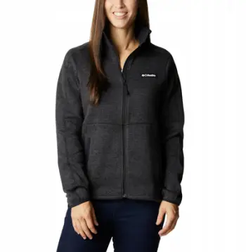 Bluzë polar Columbia Sweater Weather Full Zip Fleece W, poliestër, me zinxhir të plotë, e zezë