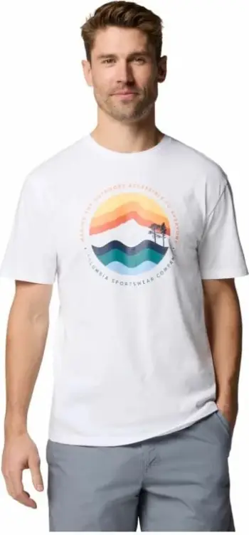 Bluzë Columbia Path Lake II Graphic Tee M, pambuk poliester, e bardhë