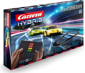 Set garash Carrera Hybrid Green Hell, 2 makina, pista 6.09m, telekomandë, ngjyrë e zezë/blu/verdhe