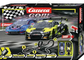 Set gare Carrera GO!!! GT Super Challenge, 2 makina, pistë 6.3m, multikolor