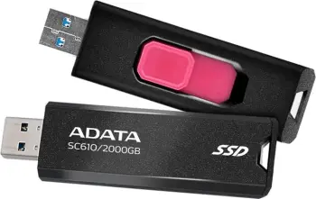 Flash drive ADATA SC610, 2 TB, USB Type-A, 3.2 Gen 2, e zezë