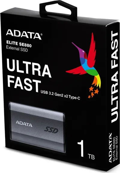 Disk SSD ADATA Elite SE880, 1TB, USB-C, i hirtë - 2