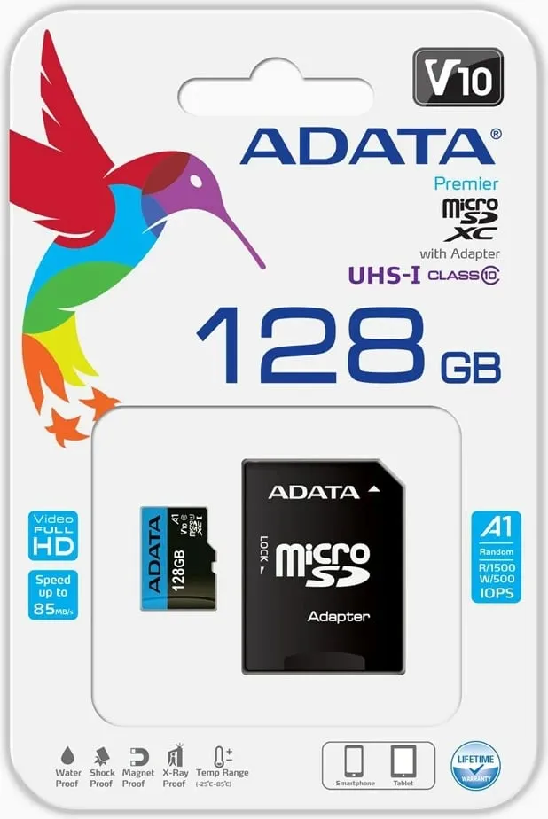 Kartë e memories ADATA Premier, MicroSDXC, 128 GB, Class 10 + përshtatës SD - 3