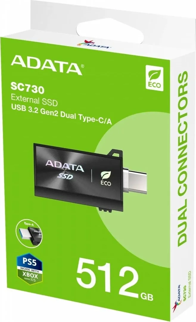 Disk i jashtëm SSD Adata SC730, 512GB, USB 3.2 Gen 2, i zi - 3