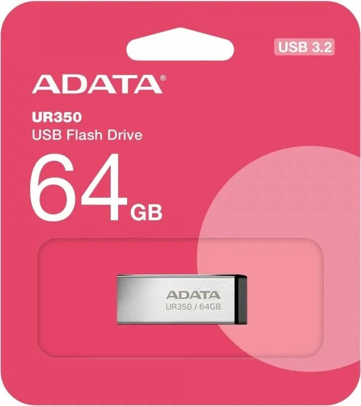 Flash Drive USB ADATA UR350 64GB / USB-A 3.2 Gen1 (5Gbps) – Silver/Zezë - 4