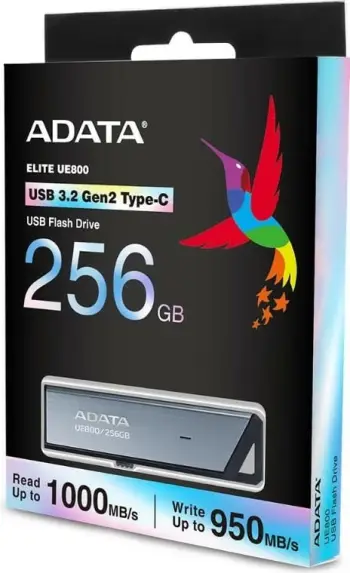 USB ADATA UE800, 256GB, USB 3.2 Gen2 Type C, e zezë