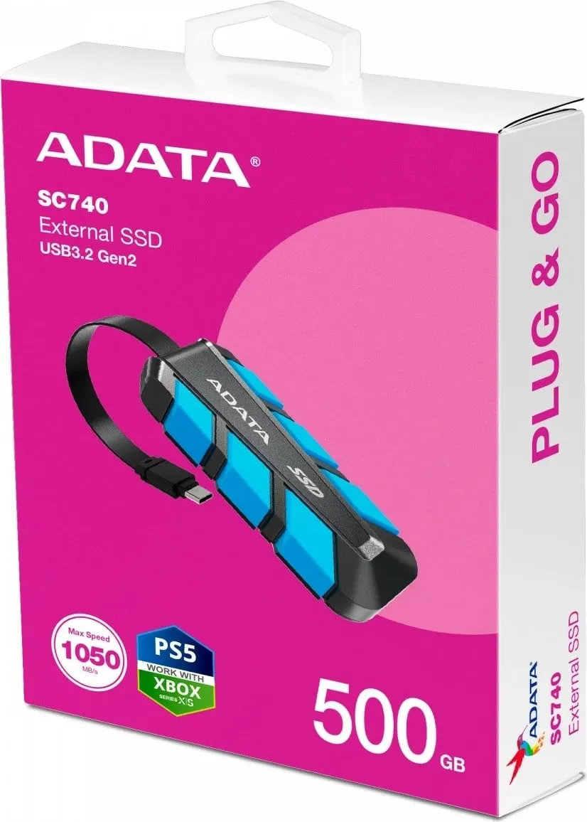 SSD i jashtëm Adata SC740, 500GB, USB 3.2 USB C, i zi - 4