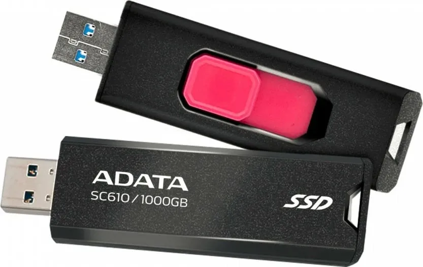SSD i jashtëm ADATA SC610, 1TB, USB 3.2 Gen2, i zi kuqe - 2