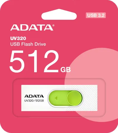USB ADATA UV320, 512GB, USB 3.2, e bardhë jeshile - 3