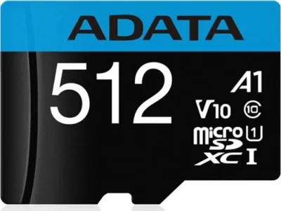 Kartë memorie ADATA Premier MicroSDXC 512GB, Class 10 UHS I A1, e zezë blu - 1