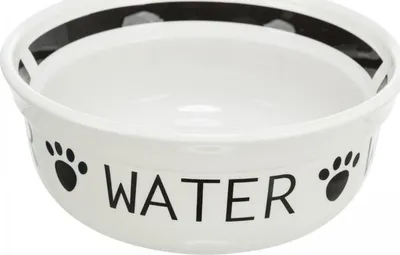 Enë uji qeramike për kafshë Trixie Water 24643, 23 cm, e bardhë - 1