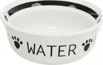 Enë uji qeramike për kafshë Trixie Water 24643, 23 cm, e bardhë
