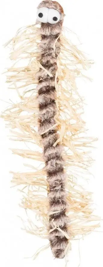Lodër për mace Trixie Centipede, pelush dhe rafie, 33 cm, shumëngjyrëshe
