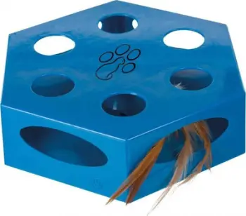 Lodër interaktive për mace Trixie Turning Feather, plastike, Ø22 cm, blu