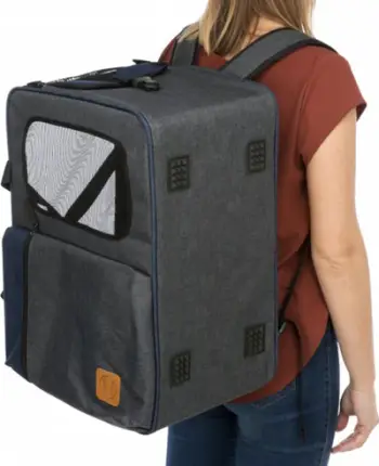 Çantë shpine për kafshë TRIXIE Tara, 2 në 1, deri 7kg, gri blu