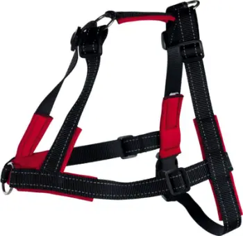 Parzmore për qen Trixie Lead Walk Soft, SM (45-70 cm), e zezë/ e kuqe