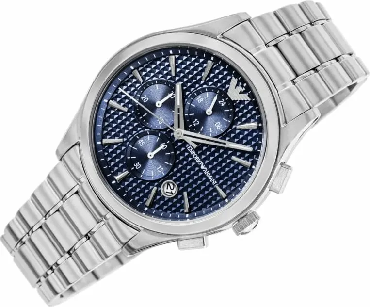 Ora dore Emporio Armani Chronograph, 42mm, çelik inox, argjend - 2