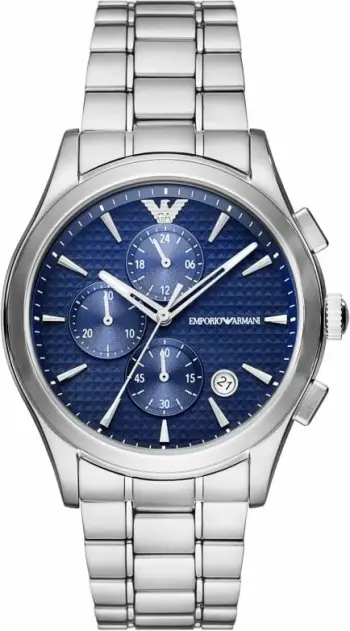 Ora dore Emporio Armani Chronograph, 42mm, çelik inox, argjend