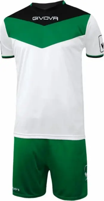 Komplet futbolli Givova për meshkuj dhe fëmijë, i bardhë me të gjelbër