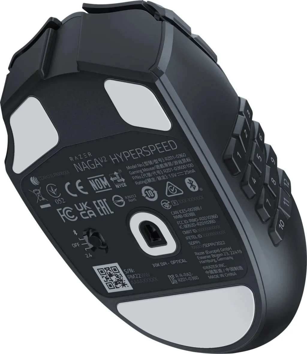 Maus RAZER Naga V2 HyperSpeed, optik, 30000 DPI, i zi - 5