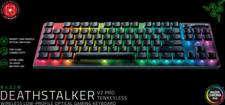 Tastierë Razer DeathStalker V2 Pro, TKL, Red switch, US - 4