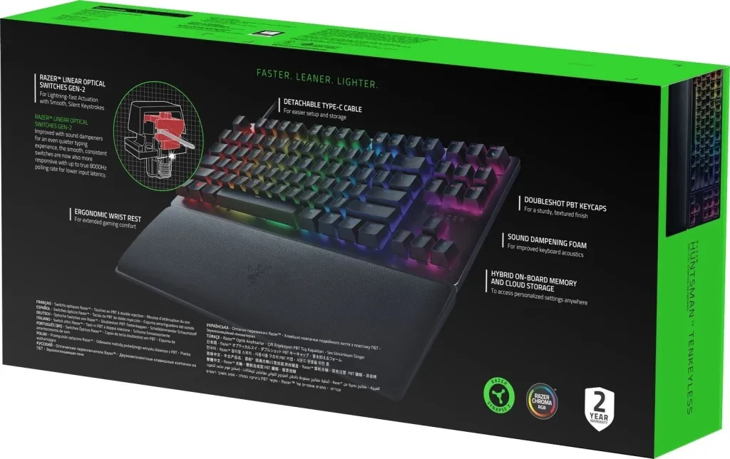 Tastierë Razer Huntsman V2 TKL Linear, me kabllo, e zezë - 6