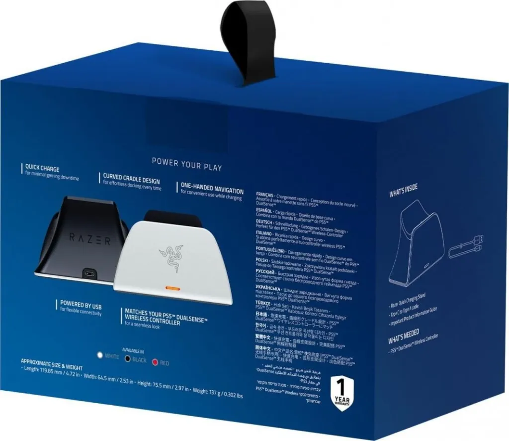 Stacion karikimi për kontroller Razer DualSense - 13