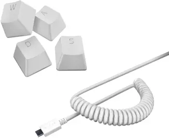 Set taste Razer PBT + kabllo, i bardhë