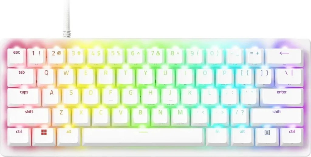 Tastierë gaming Razer Huntsman V3 Pro Mini, 60%, RGB, Razer Analog Optical, e bardhë - 1