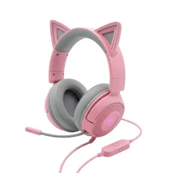 Kufje gaming Razer Kraken Kitty V3 X, me kabllo 3.5mm, me mikrofon, quartz rozë