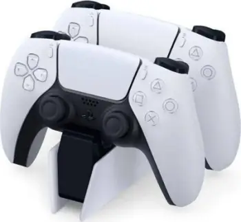 Stacion karikimi Sony DualSense për kontrollerë PS5, i bardhë