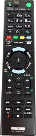 Telekomandë Sony RMT-TZ120E, 211 x 54 x 30 mm, 118 g, e zezë
