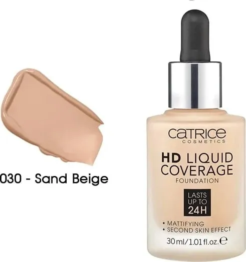 Krem pudër Catrice HD Liquid Coverage, 030 Sand Beige, 30 ml - 1