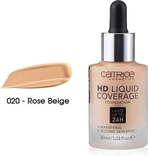 Krem pudër Catrice HD Liquid Coverage, 020 Rose Beige 30 ml, woman - 1
