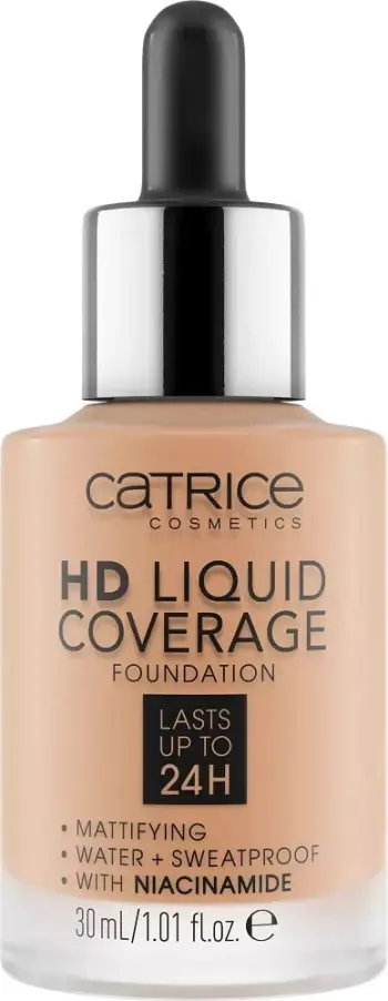 Fondatinë Catrice HD Liquid Coverage Foundation 24H Mattifying për femra 044 Deeply Rose 30ml