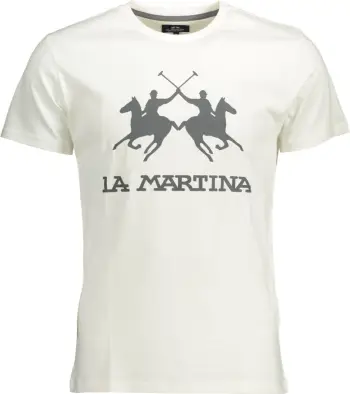 Maicë për meshkuj LA MARTINA me mëngë të shkurta, e bardhë