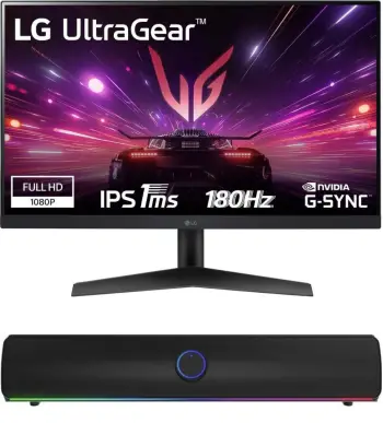 Set Monitor LG UltraGear 24GS60F-B, 23.8", Full HD + Soundbar Genesis Helium 312BT
