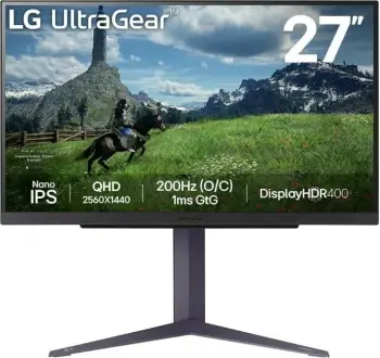 Monitor LG UltraGear 27GS85Q-B, 27'', 200Hz, 2560x1440 (WQHD), IPS, i zi