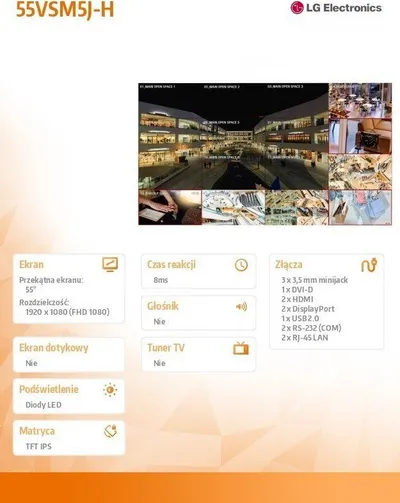 Monitor LG 55VSM5J-H, 55", Full HD, i hirtë - 4