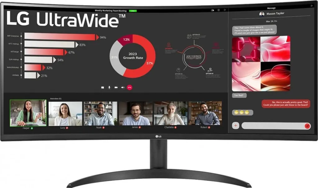 Monitor LG UltraWide 34WR50QC-B, 34", UWQHD, i zi - 1
