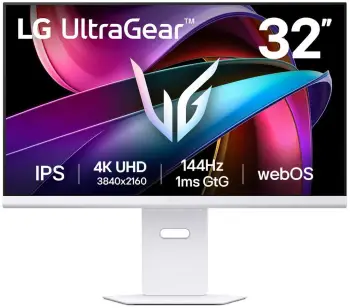 Monitor LG UltraGear G8 10SA, 32", IPS, 4K UHD, 144Hz, i bardhë
